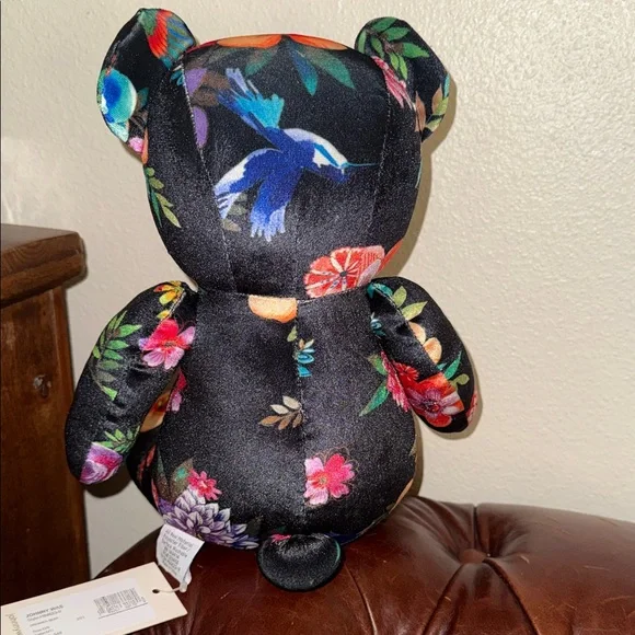 Johnny Was Black Floral Teddy Bear - Picture 5 of 5